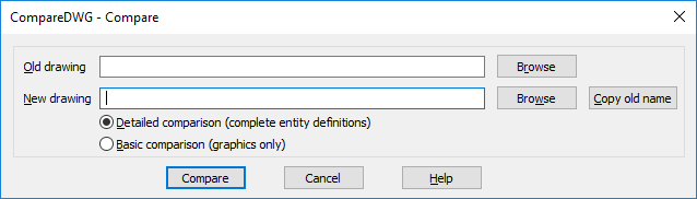 CompareDWG new compare job dialog